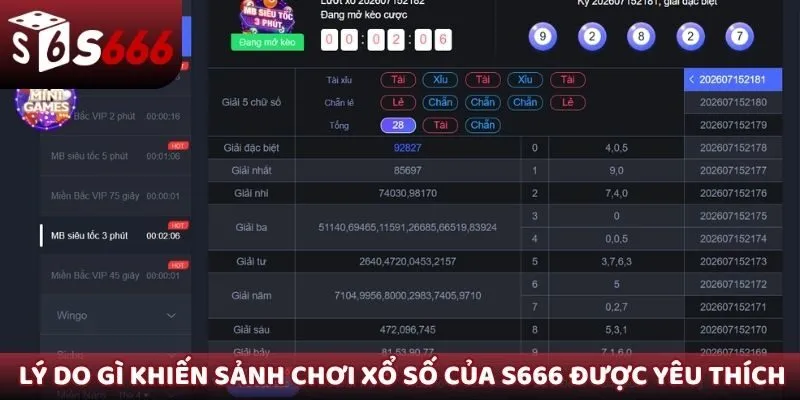 Lý do gì khiến sảnh chơi xổ số của S666 được yêu thích