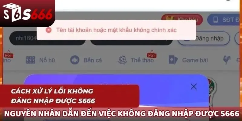 Nguyên nhân dẫn đến việc không đăng nhập được vào S666